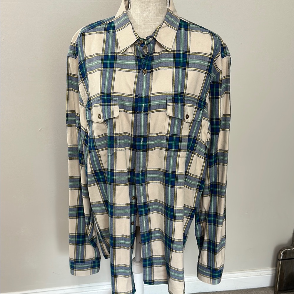 J. Crew Blue and Cream Casual Button‎ Down Shirt
